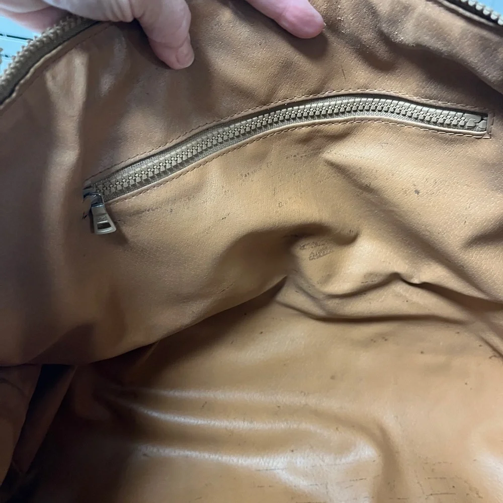Celine Tan and Brown Duffel Bag, GUC, unisex bag, check pics for rubbed, 19x12”